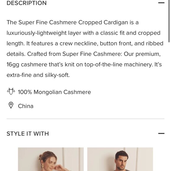 Naadam Super Fine Cashmere Cropped Cardigan - Picture 6 of 6